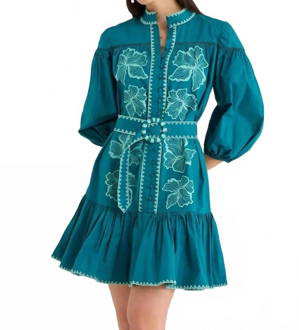 NEW ALIVIA lori-anne belted mini dress in teal